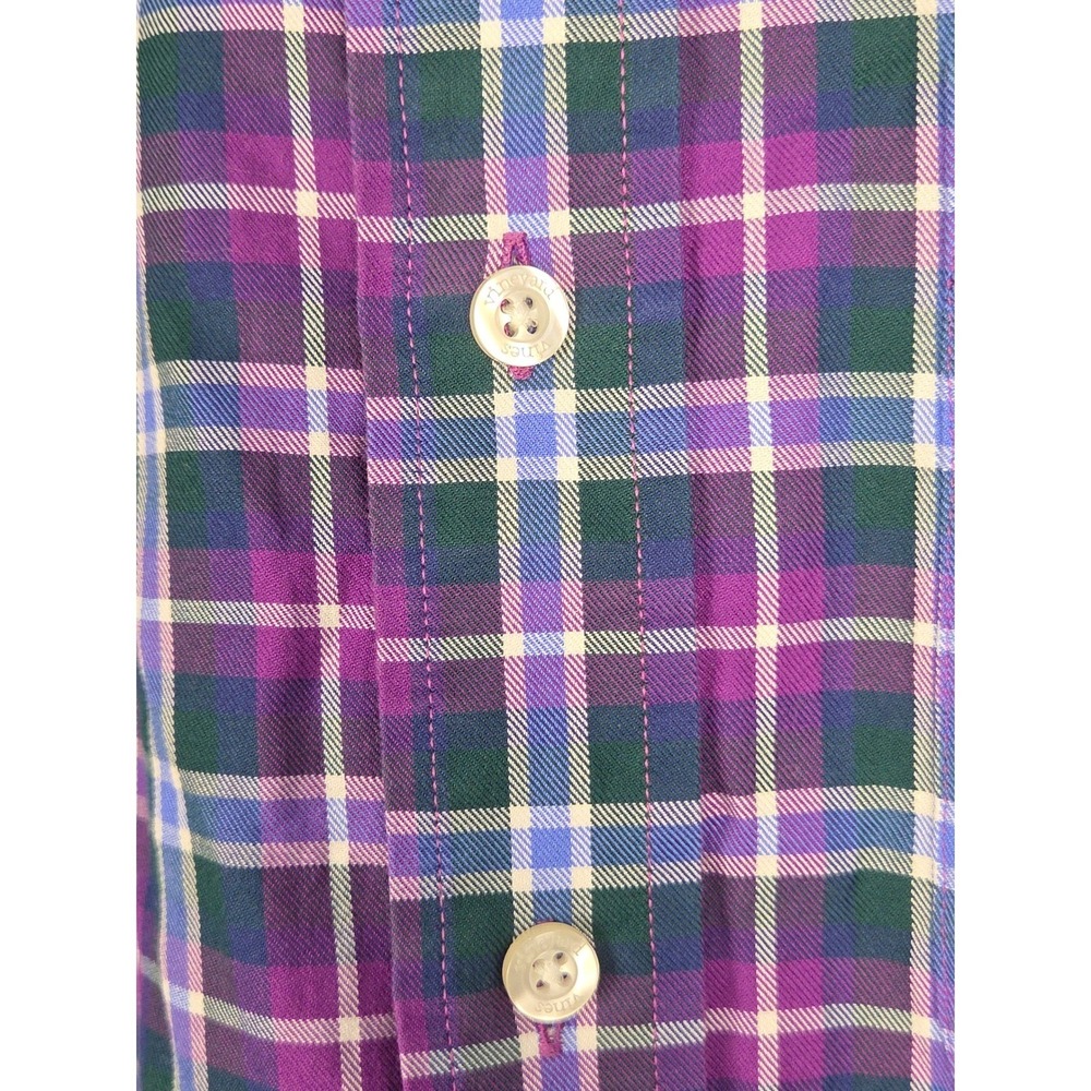 Vineyard Vines Button Down Shirt Men Small Purple Green Plaid Long Sleeve Murray - Picture 7 of 11